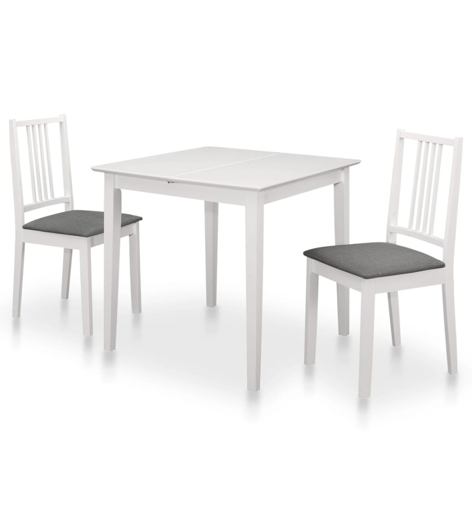 Mobilier de salle à manger 3 pcs MDF Blanc