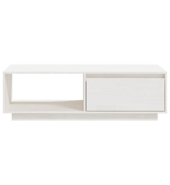 Table basse Blanc 110x50x33,5 cm Bois de pin massif