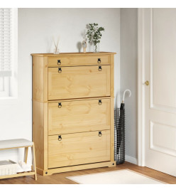 Armoire à chaussures Corona 99x32x138 cm bois de pin massif