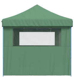 Tente de réception pliable escamotable 3 parois latérales vert