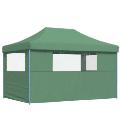 Tente de réception pliable escamotable 3 parois latérales vert