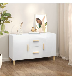 Buffet blanc brillant 100x36x60 cm bois d'ingénierie