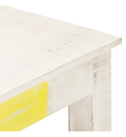 Table basse Blanc 110x60x45 cm Bois de manguier massif