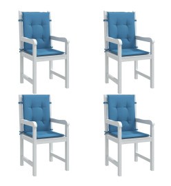 Coussins de chaise à dossier bas lot de 4 bleu mélangé tissu