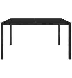 Table de jardin 130x130x72 cm Noir Acier et verre