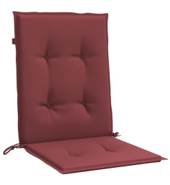 Coussins de chaise dossier bas lot de 2 rouge bordeaux mélangé