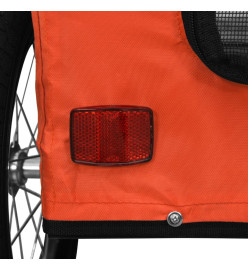 Remorque de vélo pour animaux de compagnie orange et gris