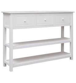 Buffet Blanc 108x30x76 cm Bois de Paulownia massif