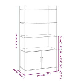 Buffet haut Blanc 80x40x153 cm Bois d'ingénierie