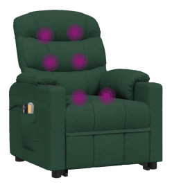 Fauteuil de massage Vert foncé Tissu