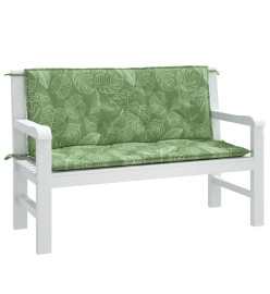 Coussins de banc de jardin lot de 2 motif de feuilles tissu