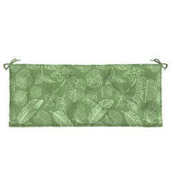 Coussins de banc de jardin lot de 2 motif de feuilles tissu