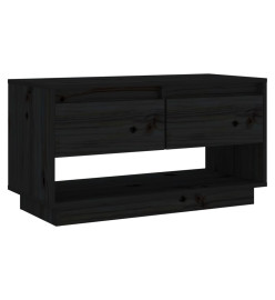 Meuble TV Noir 74x34x40 cm Bois de pin massif