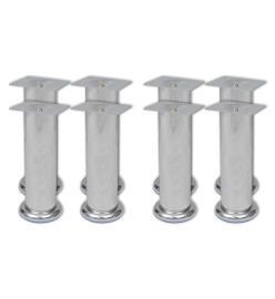 Pieds ronds de canapé 8 pcs Chrome 180 mm