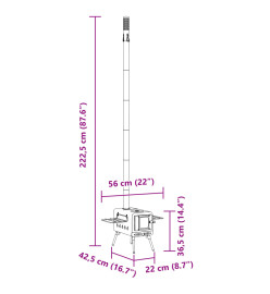 Poêle à bois de tente et cheminée et pieds pliables noir acier