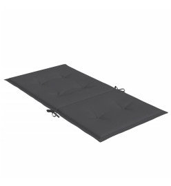 Coussins de chaise à dossier bas lot de 4 anthracite mélangé