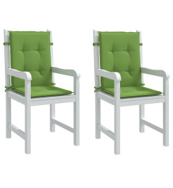 Coussins de chaise à dossier bas lot de 2 vert mélangé tissu