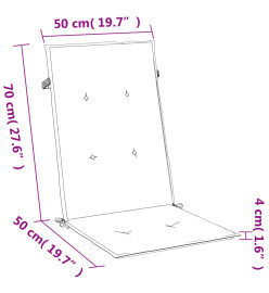 Coussins de chaise à dossier haut lot de 2 gris foncé mélangé