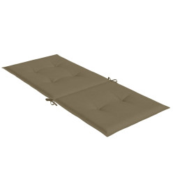 Coussins de chaise à dossier haut lot de 2 taupe mélangé tissu