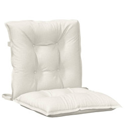 Coussins de chaise à dossier bas lot de 6 crème mélangé tissu