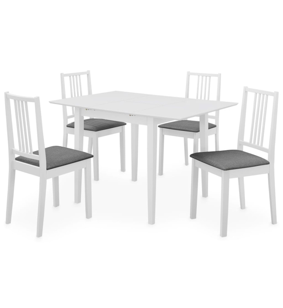 Mobilier de salle à manger 5 pcs MDF Blanc