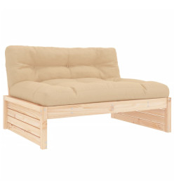 Salon de jardin 5 pcs avec coussins bois massif