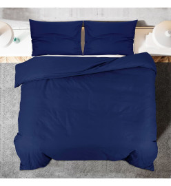 Ensemble de housse de couette Bleu marine 155x220 cm Coton