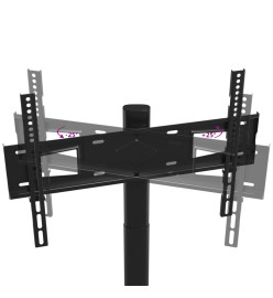 Meuble TV d'angle 3 niveaux pour 32-65 pouces noir