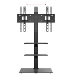 Meuble TV d'angle 3 niveaux pour 32-65 pouces noir