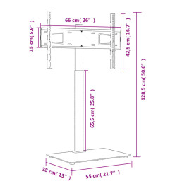 Meuble TV d'angle 1 niveau pour 32-65 pouces noir