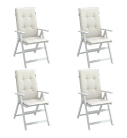 Coussins de chaise à dossier haut lot de 4 crème mélangé tissu