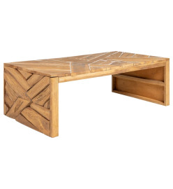 Table basse Bois de teck massif 110x35x38 cm