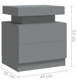 Table de chevet Gris 45x35x52 cm Aggloméré