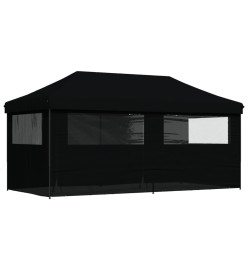 Tente de réception pliable escamotable 4 parois latérales noir