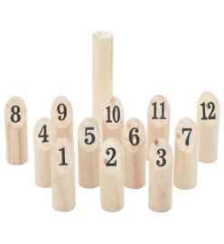 Ensemble de jeu Number Kubb 13 pcs sac de transport pin massif