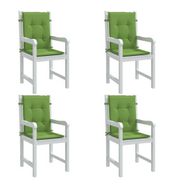 Coussins de chaise à dossier bas lot de 4 vert mélangé tissu