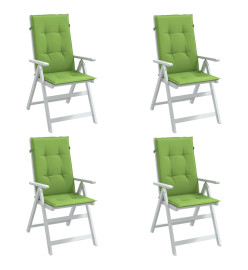 Coussins de chaise à dossier haut lot de 4 vert mélangé tissu