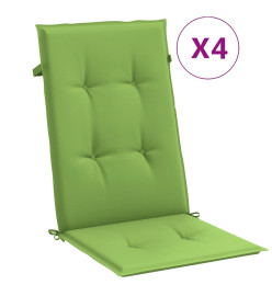 Coussins de chaise à dossier haut lot de 4 vert mélangé tissu