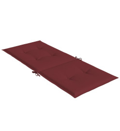 Coussins de chaise dossier haut lot de 4 rouge bordeaux mélangé