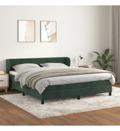Sommier à lattes de lit et matelas Vert foncé 180x200cm Velours