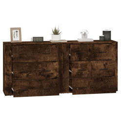 Buffets 2 pcs chêne fumé bois d'ingénierie