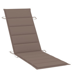 Chaise longue de jardin avec table et coussin Bois d'acacia
