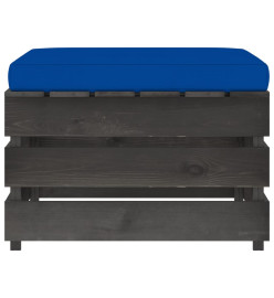 Pouf sectionnel avec coussin Bois imprégné de gris