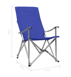 Chaises de camping pliables 2 pcs Bleu