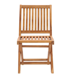 Chaises pliables de jardin avec coussins 8 pcs Teck solide
