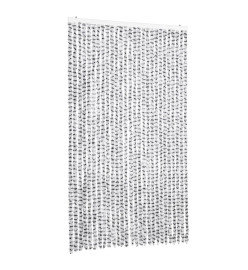 Rideau anti-mouches gris clair et gris foncé 118x220cm chenille