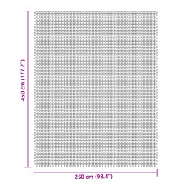 Tapis de sol de camping gris clair 4,5x2,5 m