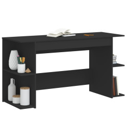 Bureau noir 140x50x75 cm bois d'ingénierie