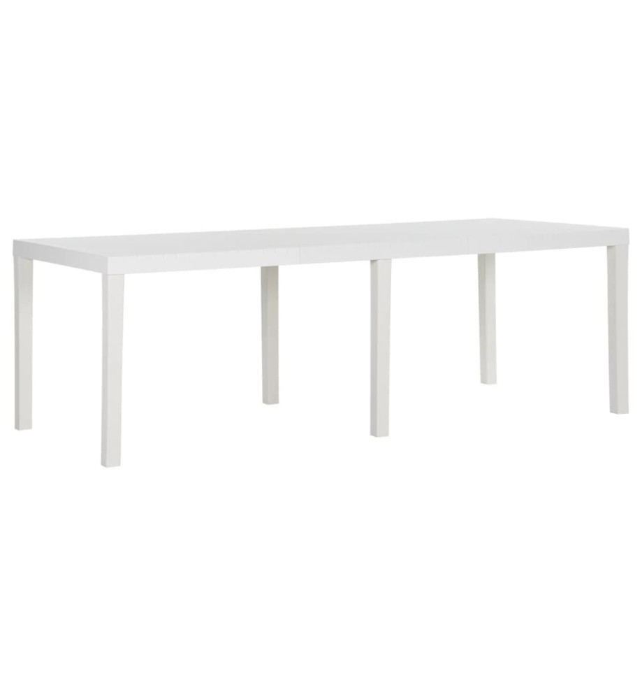 Table de jardin 220x90x72 cm PP Blanc