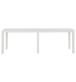 Table de jardin 220x90x72 cm PP Blanc